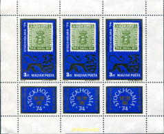 114747 MNH HUNGRIA 1974 STOCKHOLMIA 74. EXPOSICION FILATELICA INTERNACIONAL - Nuevos