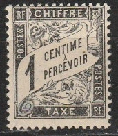 France Taxe N° 10 Noir 1 C - 1859-1959 Mint/hinged