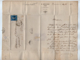 TB 4808 - 1863 - Lettre De Me ROUSSET, Avoué à ROMORANTIN ( Loir - Et - Cher ) Pour M. CHAVANNES, Négociant à VIERZON - 1849-1876: Classic Period