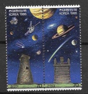 South Korea 1984 Mnh ** 10 Euros Space Pair With Planets - Korea (Zuid)