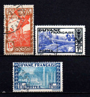 Guyane - 1944 -  Tb Antérieurs Sans RF -  N° 174 à 176 - Oblit - Used - Usati