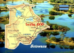 Botswana Country Map New Postcard * Carte Geographique * Landkarte - Botsuana