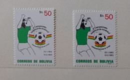 BOLIVIE BOLIVIA 2 DIFFERENT SIZE  MNH** 1983  FOOTBALL FUSSBALL SOCCER CALCIO VOETBAL FUTBOL FUTEBOL FOOT FOTBAL - Nuovi