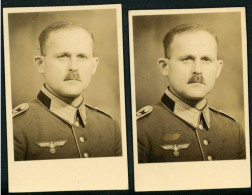 Foto, Passfoto, Oberfähnrich, 2. Weltkrieg, WW2, 2 Stück, Aus Klosterneuburg - 1939-45