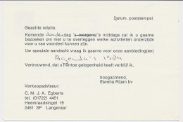 Briefkaart G. 360 Particulier Bedrukt Langeraar 1983 - Postal Stationery