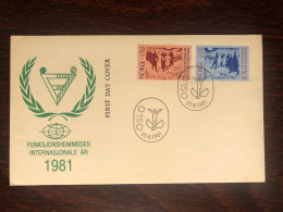 NORWAY FDC COVER 1981 YEAR  DISABLED PEOPLE HEALTH MEDICINE STAMPS - FDC