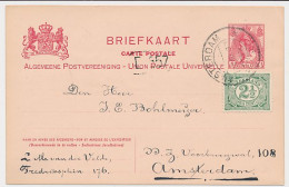 Briefkaart G. 71 / Bijfrankering Locaal Te Amsterdam 1922 - Interi Postali