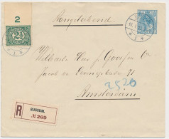 Envelop G. 21 A / Bijfr. Aangetekend Bussum - Amsterdam 1919 - Entiers Postaux