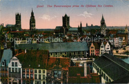 73337681 Gand Belgien Vue Panoramique Prise Du Chateau Des Comtes Eglises Cathéd - Sonstige & Ohne Zuordnung