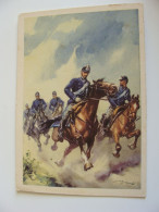 1955   GUARDIE DI P.S.  A CAVALLO  CORPO DELLE GUARDIE DI P.S. POLIZIA   VIAGGIATA IMMAGINE OPACA - Politie-Rijkswacht