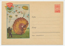 Postal Stationery Soviet Union 1958 Paratroopers - Parachute - Militares