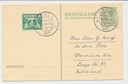 Briefkaart G. 230 / Bijfrankering Venlo - Duitsland 1937 - Postal Stationery