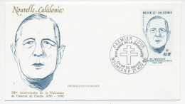 Cover / Postmark New Caledonia 1990 Charles De Gaulle - Otros & Sin Clasificación