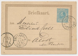 Briefkaart G. 11 Amsterdam - Aalst Belgie 1876 V.b.d. - Entiers Postaux