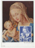 Maximum Card Germany / Saar 1954 Madonna And Child - Albrecht Durer - Otros & Sin Clasificación