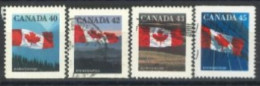 CANADA - 1989, CANADIAN FLAG STAMPS SET OF 4, USED. - Usados