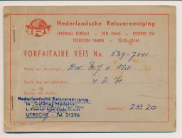 Nederlandsche Reisvereeniging - Reisbiljet 1961 - Non Classés