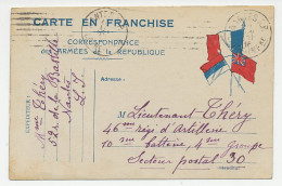 Military Service Card France 1916 Flags - Allies Postcard - France - GB / UK - WWI - Autres & Non Classés