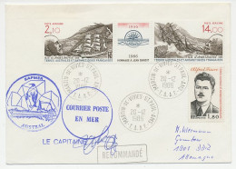Registered Cover / Postmark / Cachet T.A.A.F 1986 Expedition - Penguin - Paquebot - Arctic Expeditions