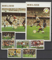 Belize 1982 Football Soccer World Cup Set Of 6 + 2 S/s MNH - 1982 – Espagne