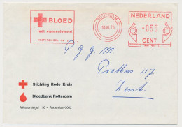 Meter Cover Netherlands 1976 Blood - Blood Bank - Red Cross - Rotterdam - Otros & Sin Clasificación