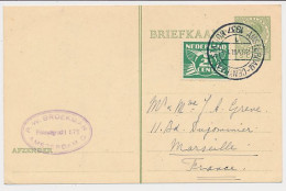 Briefkaart G. 237 / Bijfrankering Amsterdam - Frankrijk 1937 - Material Postal