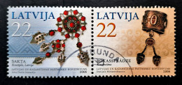 (!) Latvia-Joint-issue Of Latvia And Kazakhstan- "decoration" – 2006  Used  !!! PAIR!!! - Lettonia