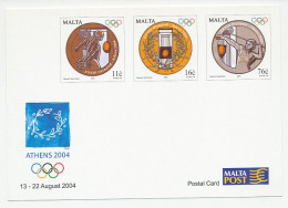 Postal Card Malta 2004 Olympic Games Athens 2004 - Altri & Non Classificati