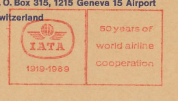 Meter Top Cut Switzerland 1969 IATA - 50 Years International Air Transport Association - Vliegtuigen
