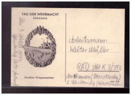 Dt- Reich (024159) Propaganda AK Zewrstörer Kriegsabzeichen, Tag Der Wehrmacht Dresden, Beschrieben Nicht Gelaufen - Guerre 1939-45