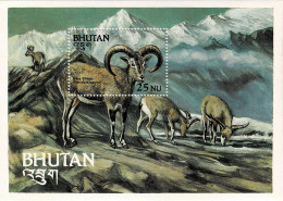 BHUTAN 1984 Mi BL 104 BHARAL (BLUE SHEEP) MINT MINIATURE SHEET ** - Animalez De Caza