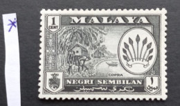 (TI)(MYNS57-1) MALAYSIA MALAYA 1957 NEGRI SEMBILAN, Neufs, * , MH, 1c Copra - Negri Sembilan