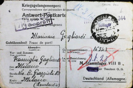 POW WW2 – WWII Italian Prisoner Of War In Germany - Censorship Censure Geprüft  – S7690 - Poste Militaire (PM)