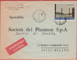 ITALIA - Storia Postale Repubblica - 1973 - 300 Salviamo Venezia (Isolato) - Espresso - Viaggiata Da Forlì Per Milano - 1971-80: Marcofilia