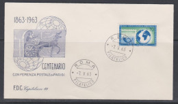 Italie FDC 1963 888 Centenaire UPU Cor Postal Globe Terrestre - FDC