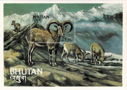 BHUTAN 1984 Mi BL 104 BHARAL (BLUE SHEEP) MINT MINIATURE SHEET ** - Bhután