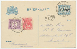 Briefkaart G. 94 A I / Bijfrankering Bussum - Amsterdam 1923 - Material Postal