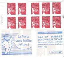 FRANCE Carnet 3419-C2 Composé 10 Timbres Type Marianne Du 14 Juillet Avec RF Rouge N°3419 Type 2 - Otros & Sin Clasificación