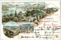 Gruss Aus Boppard Und Königsstuhl Bei Rhens - Litho - Boppard