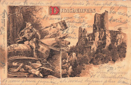 Allemagne Drachenfels CPA + Timbre Reich Cachet 1904 Illustration Chevalier , Ludwig Meister - Koeln