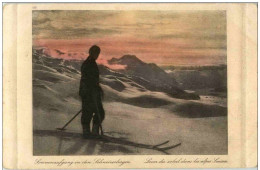 Skifahren Sonnenaufgang In Den Schweizerbergen - Wintersport