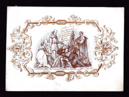 599/29 -- BRUGES CARTE PORCELAINE - Carte Illustrée Les Elèves De L'Académie Royale De Bruges - Litho Années1840/50 - Cartes De Visite
