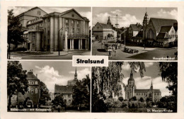 Stralsund - Theater, Hauptbahnhof, Knieperwall Mit Kniepertor, St.-Marien-Kirche - Stralsund