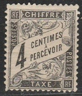 France Taxe N° 13 * Noir 4 C - 1859-1959 Mint/hinged
