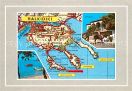 73336827 Halkidiki Chalkidiki Inselkarte Strand Hotel Paliouri Halkidiki Chalkid - Griechenland