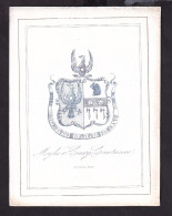 900/41 -- CARTE PORCELAINE - Carte Illustrée Armoiries De Myles Henry Gustance - Litho Daveluy à BRUGES - Années1840/50 - Tarjetas De Visita