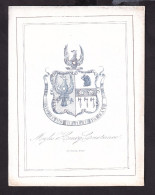 900/41 -- CARTE PORCELAINE - Carte Illustrée Armoiries De Myles Henry Gustance - Litho Daveluy à BRUGES - Années1840/50 - Cartes De Visite