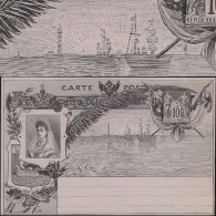 France 1896. Entier Postal Sage Timbré Sur Commande. Visite Du Tsar Et De La Tsarine Alix, Voiliers Et Phare, Navigation - Phares