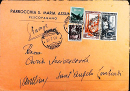Italy - Repubblica - Democratica + Italia Al Lavoro Lettera / Cartolina Da Pescopagano - S7275 - 1946-60: Poststempel