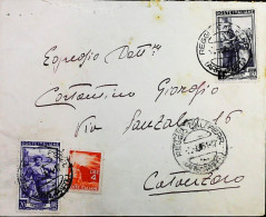 Italy - Repubblica - Democratica + Italia Al Lavoro Lettera / Cartolina Da Reggio Calabria - S7259 - 1946-60: Poststempel